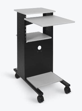 Luxor Mobile Presentation Stand With 4 Gray Shelves