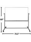 Luxor Reversible Magnetic Mobile 72x40 Whiteboard/