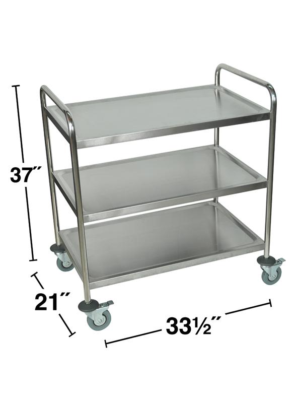 Luxor Stainless Steel 3 Shelf Cart