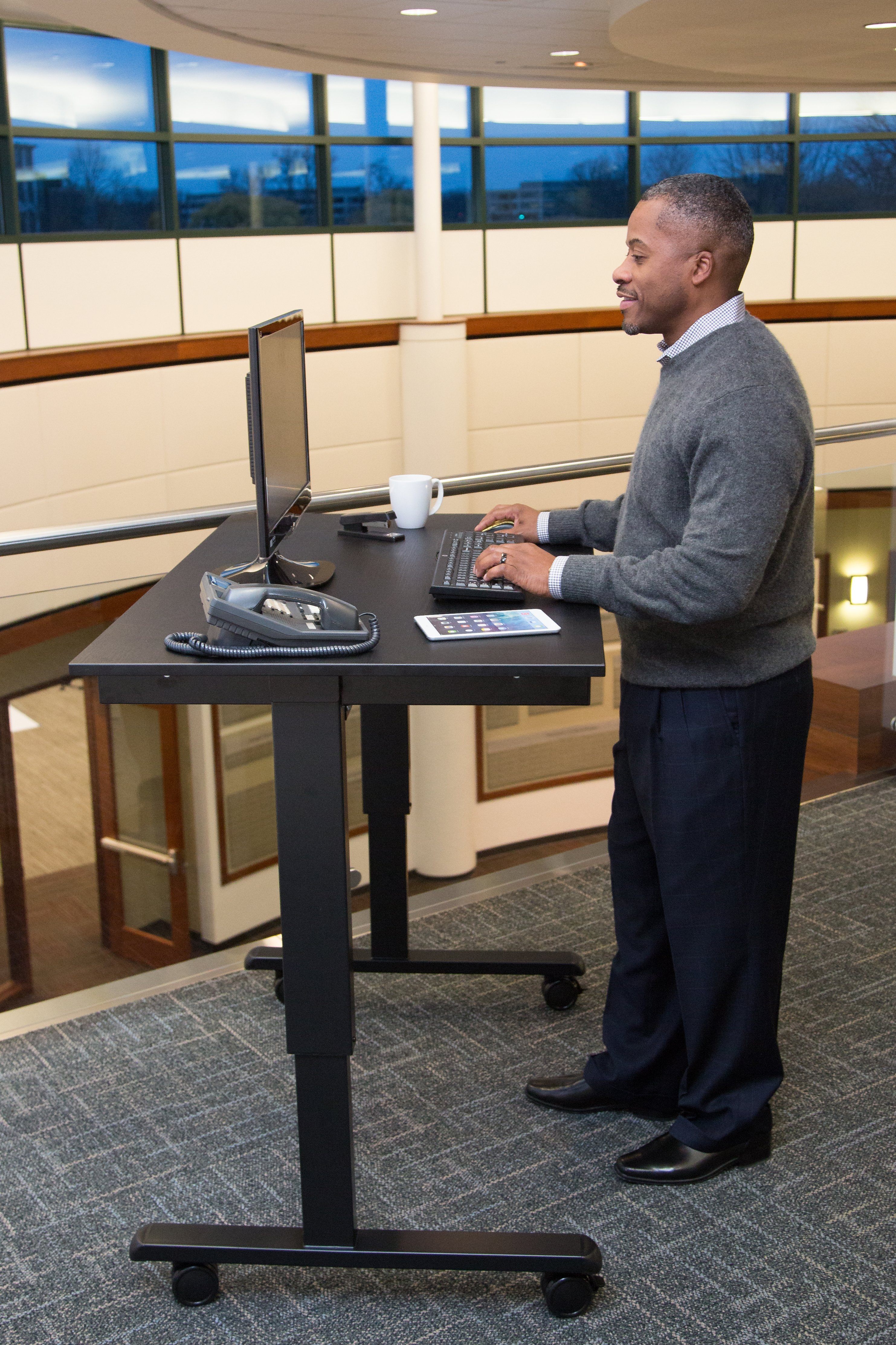 Luxor STANDE-48 48’’ Electric Standing Desk Black/Black