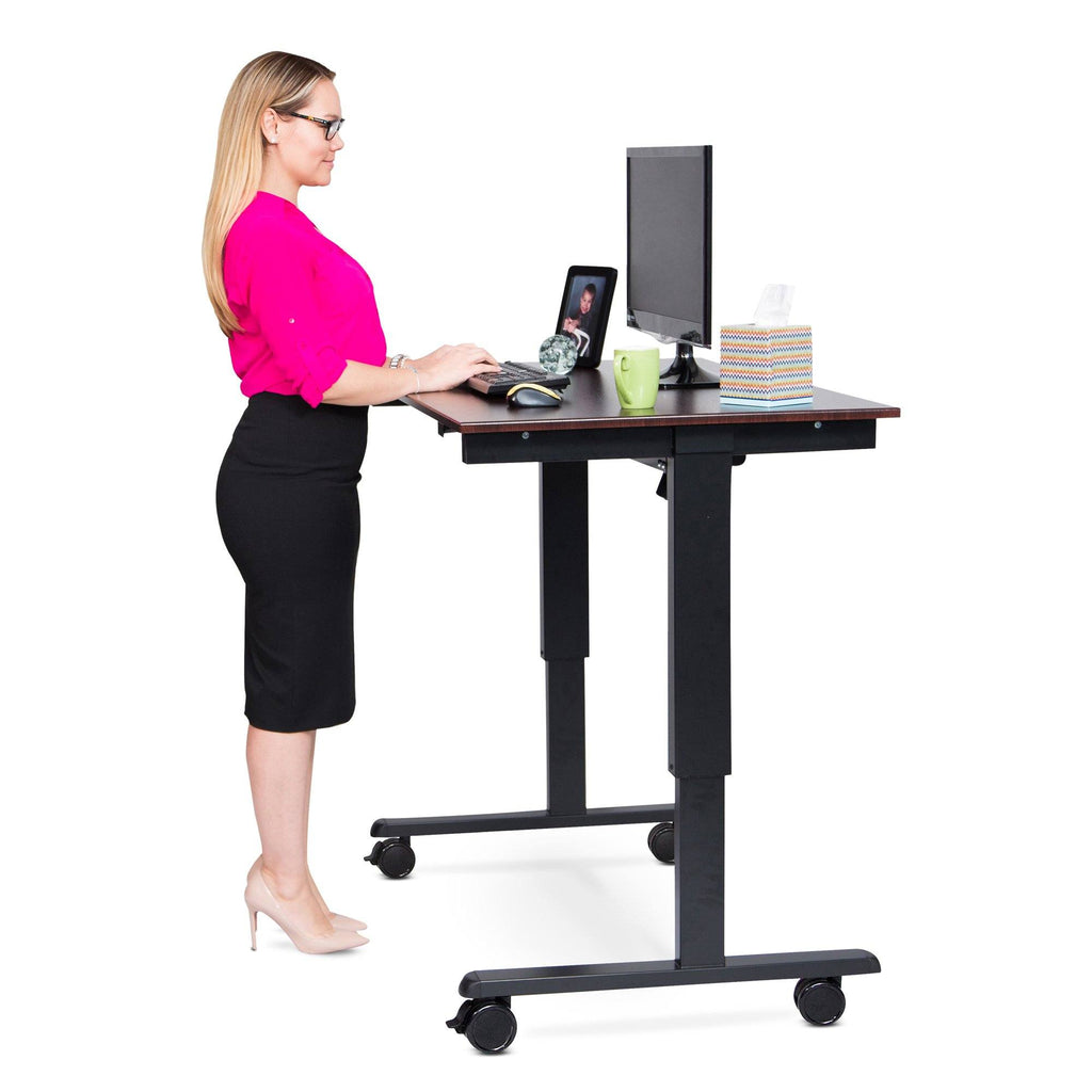 Luxor STANDE-48 48’’ Electric Standing Desk Black/Walnut
