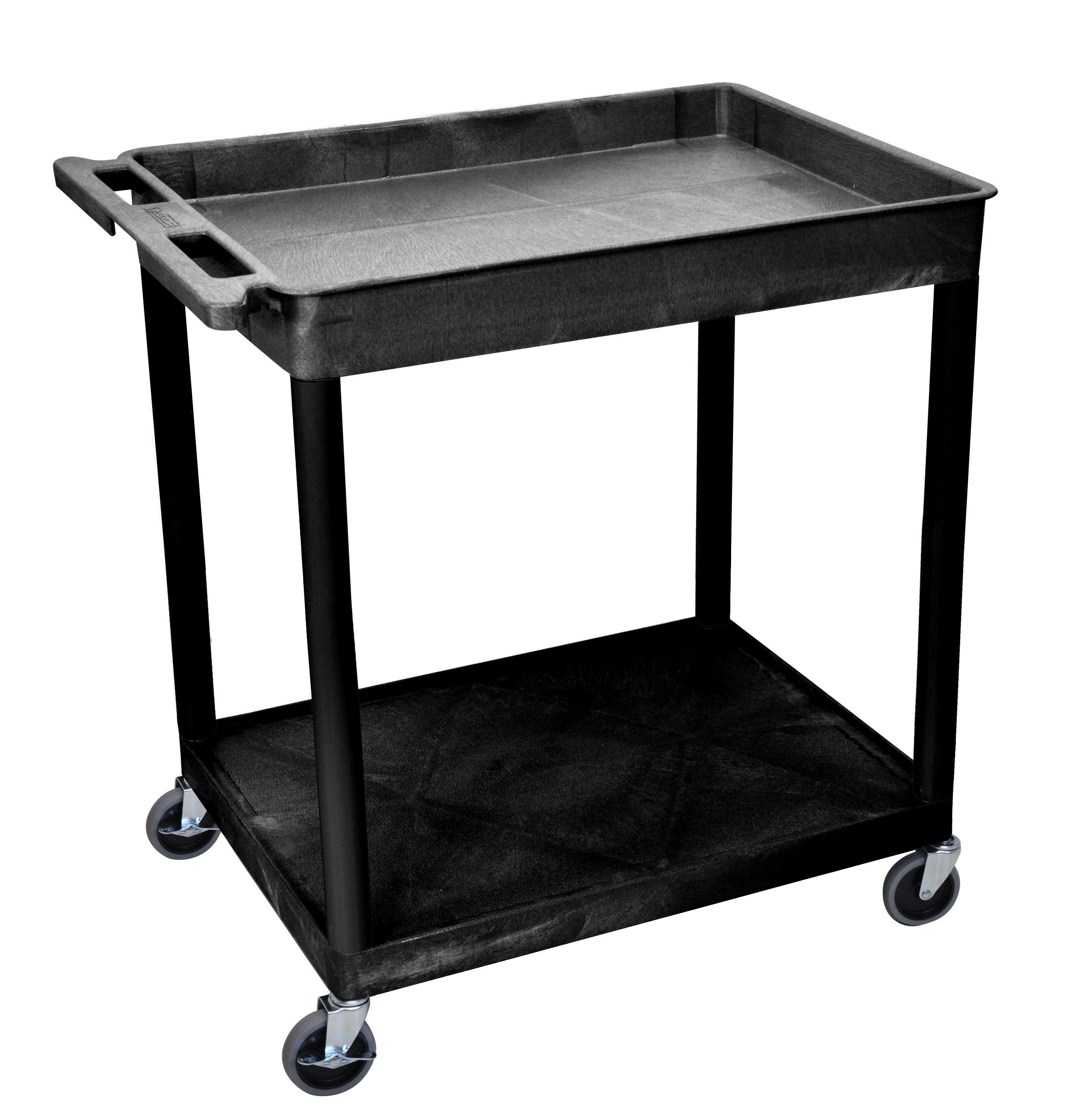 Luxor Tub Top Shelf Utility Cart with Cabinet