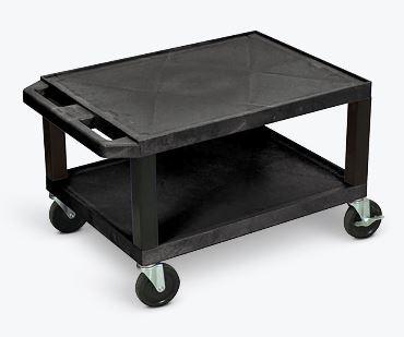 Luxor Tuffy Black 2 Shelf AV Cart