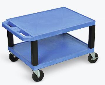 Luxor Tuffy Blue 2 Shelf AV Cart & Electric
