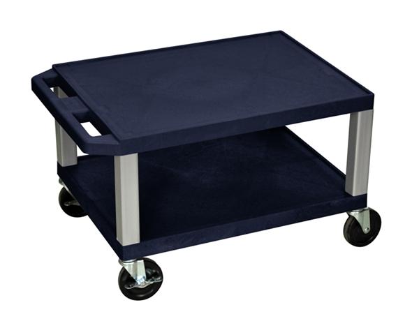Luxor Tuffy Navy Blue 2 Shelf AV Cart