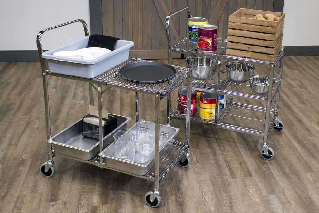 Luxor Two-Shelf Collapsible Wire Utility Cart - WSCC-2