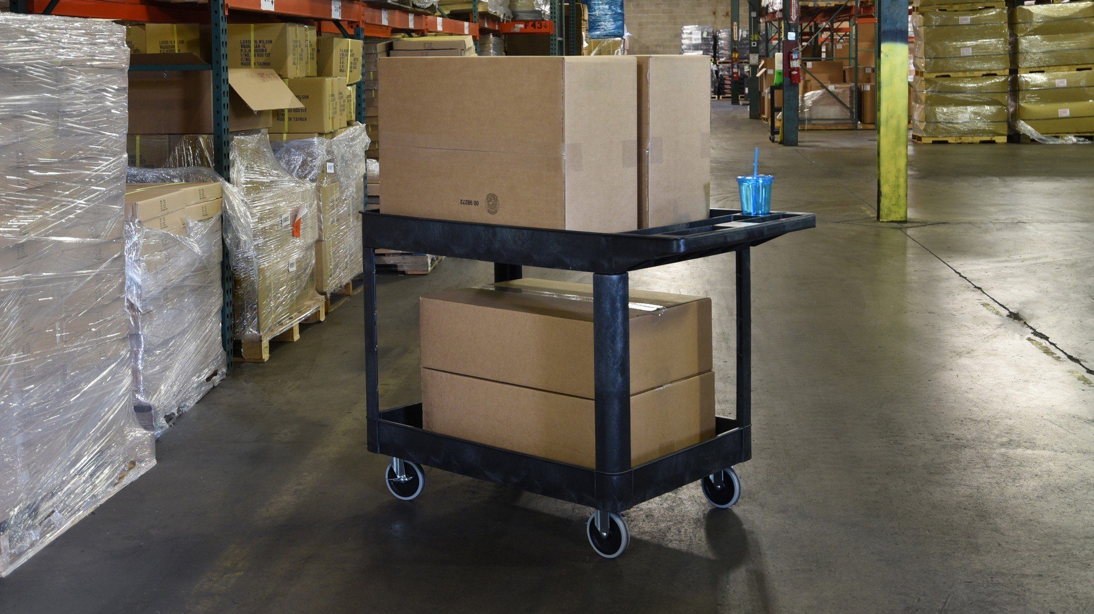 Luxor XLC11-B two shelf heavy-duty utility cart