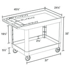Luxor XLC11-B two shelf heavy-duty utility cart