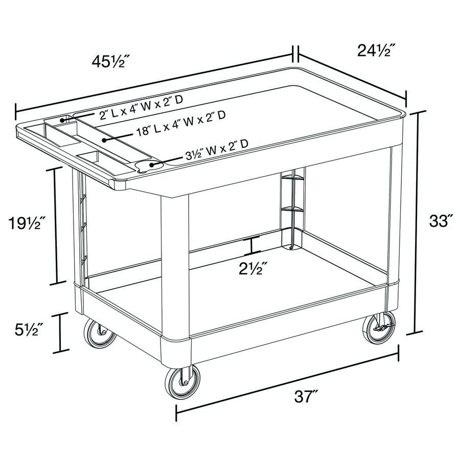 Luxor XLC11-B two shelf heavy-duty utility cart