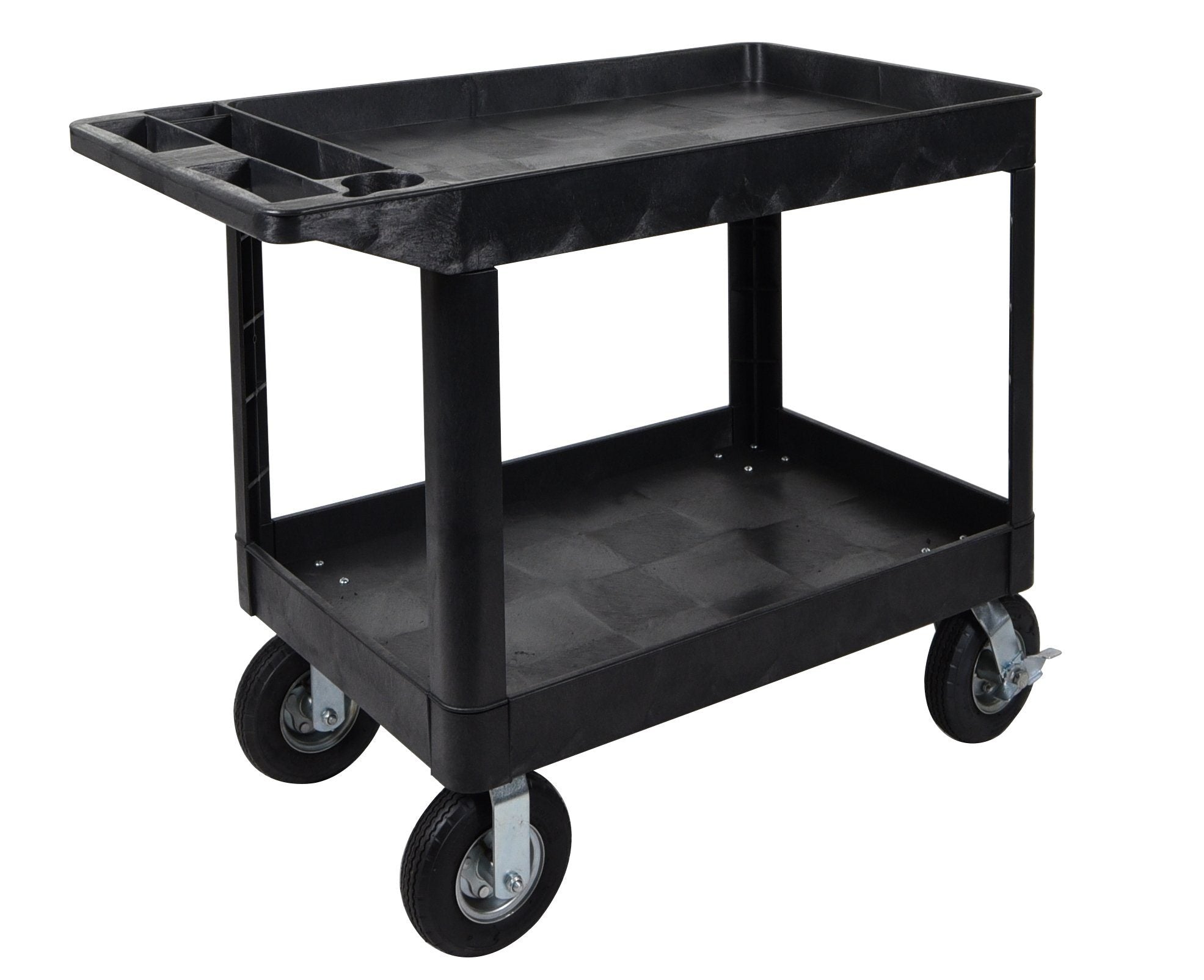Luxor XLC11P8-B two shelf heavy-duty utility cart w/ P8