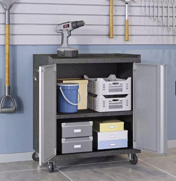 Manhattan Comfort Fortress 3 Piece Set and Worktable 1.0