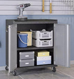 Manhattan Comfort Fortress 3 Piece Set and Worktable 3.0