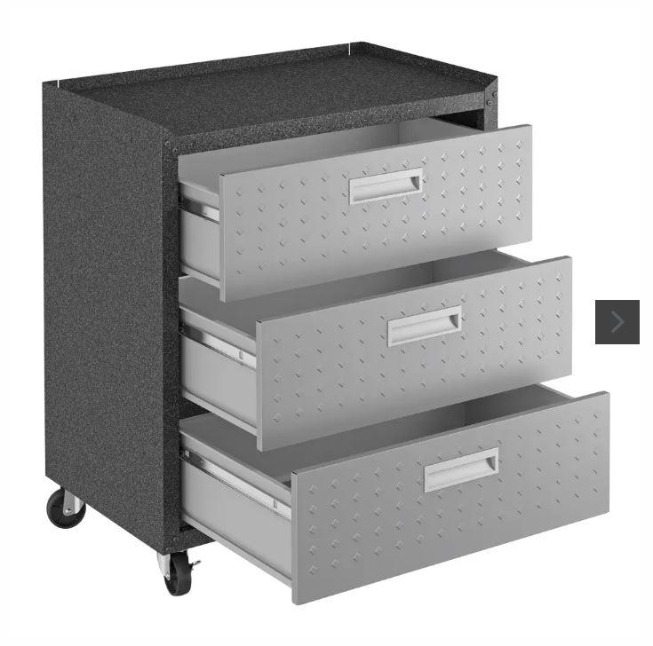 Manhattan Comfort Fortress 3 Piece Set and Worktable 3.0