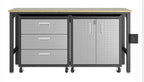 Manhattan Comfort Fortress 3 Piece Set and Worktable 3.0