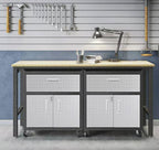 Manhattan Comfort Fortress 3 Piece Set and Worktable 4.0