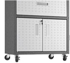 Manhattan Comfort Fortress 3 Piece Set and Worktable 4.0