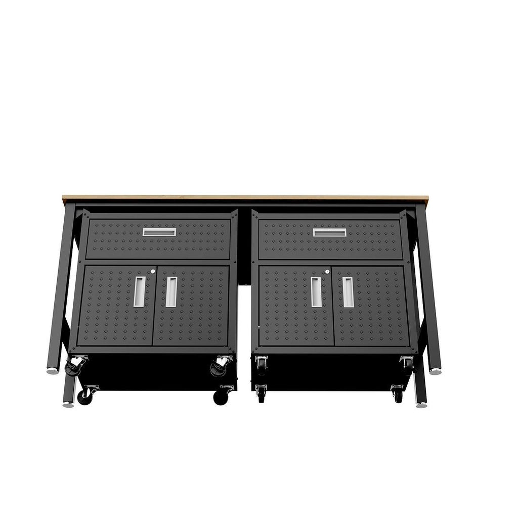 Manhattan Comfort Fortress 3 Piece Set and Worktable 4.0