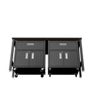 Manhattan Comfort Fortress 3 Piece Set and Worktable 4.0