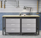 Manhattan Comfort Fortress 3 Piece Set and Worktable 6.0