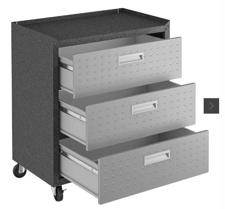 Manhattan Comfort Fortress 3 Piece Set and Worktable 6.0