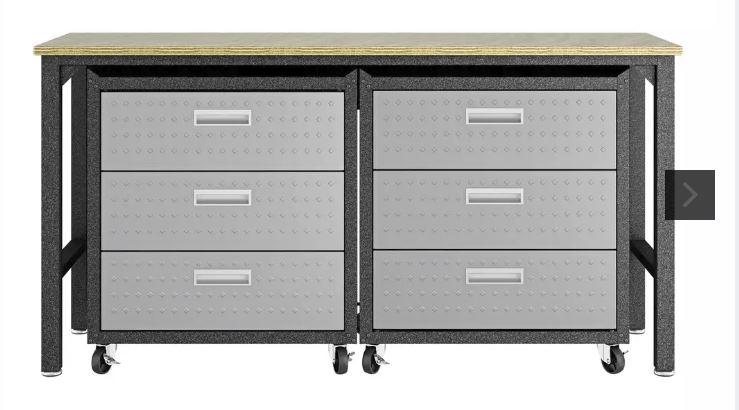 Manhattan Comfort Fortress 3 Piece Set and Worktable 6.0