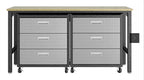 Manhattan Comfort Fortress 3 Piece Set and Worktable 6.0
