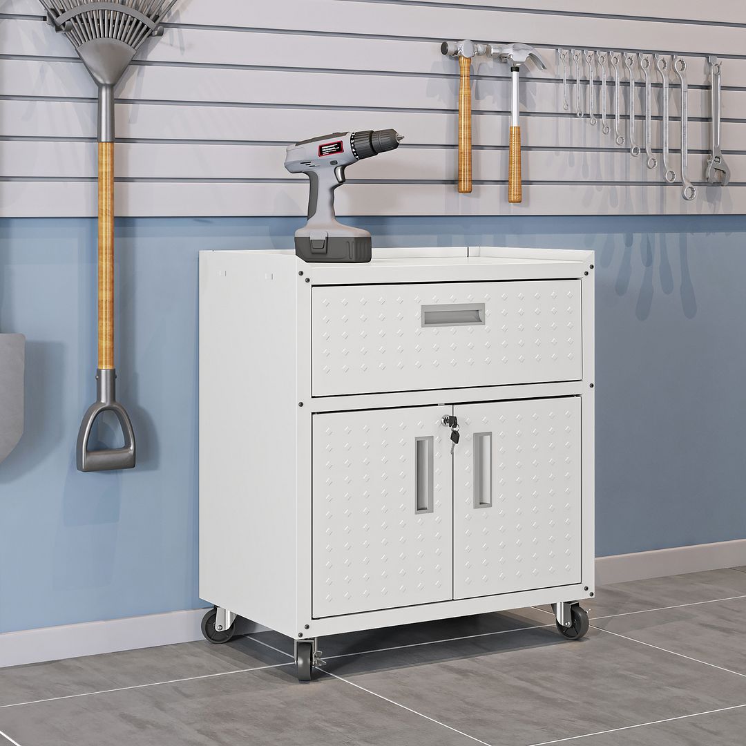 Manhattan Comfort Fortress Mobile Cabinet with Drawer