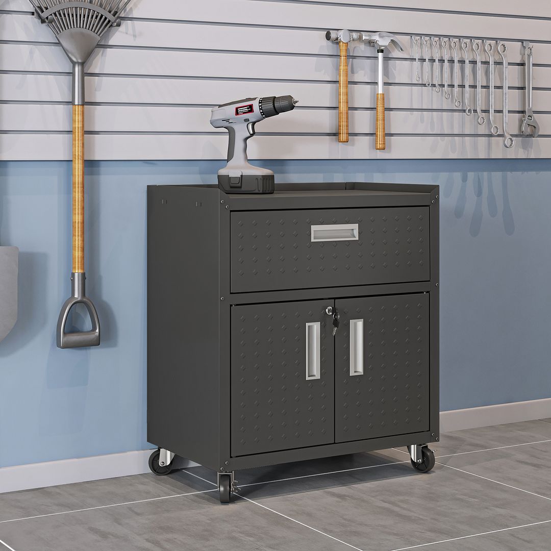 Manhattan Comfort Fortress Mobile Cabinet with Drawer