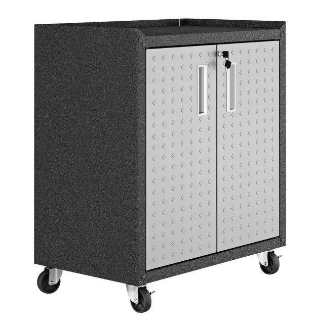 Manhattan Comfort Fortress Mobile Cabinet with Shelves
