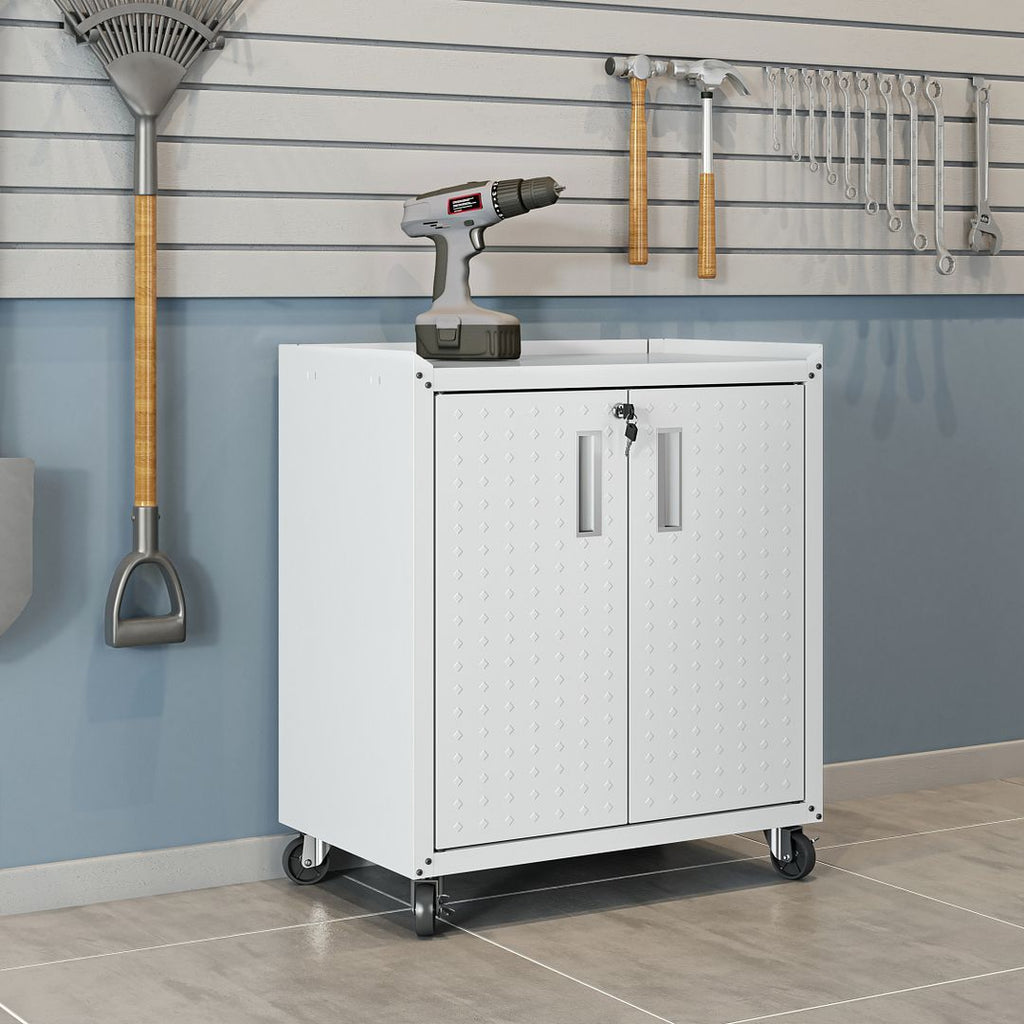 Manhattan Comfort Fortress Mobile Cabinet with Shelves