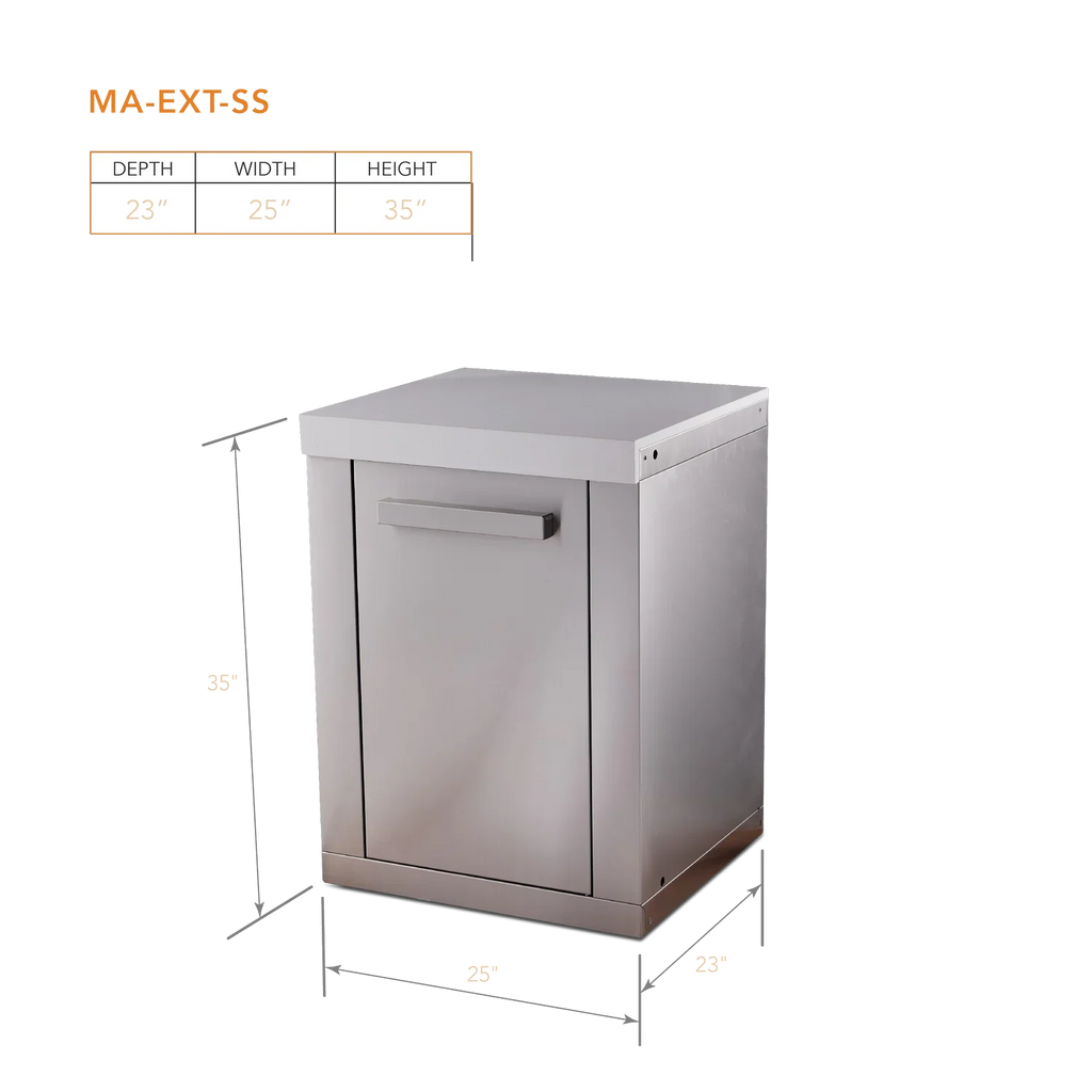 Mont Alpi MA-EXT-SS Extra Storage Cabinet Module Stainless