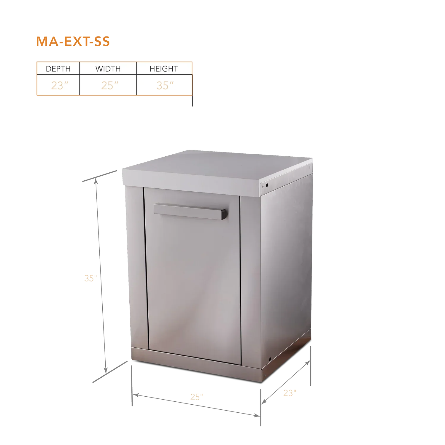 Mont Alpi MA-EXT-SS Extra Storage Cabinet Module Stainless