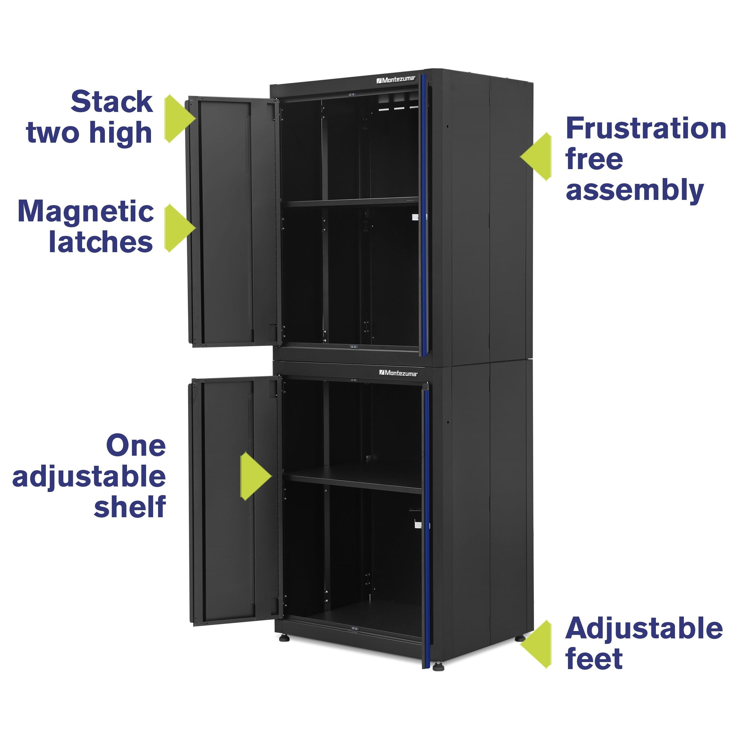 Montezuma 2-Door Stacking Cabinet - garage storage