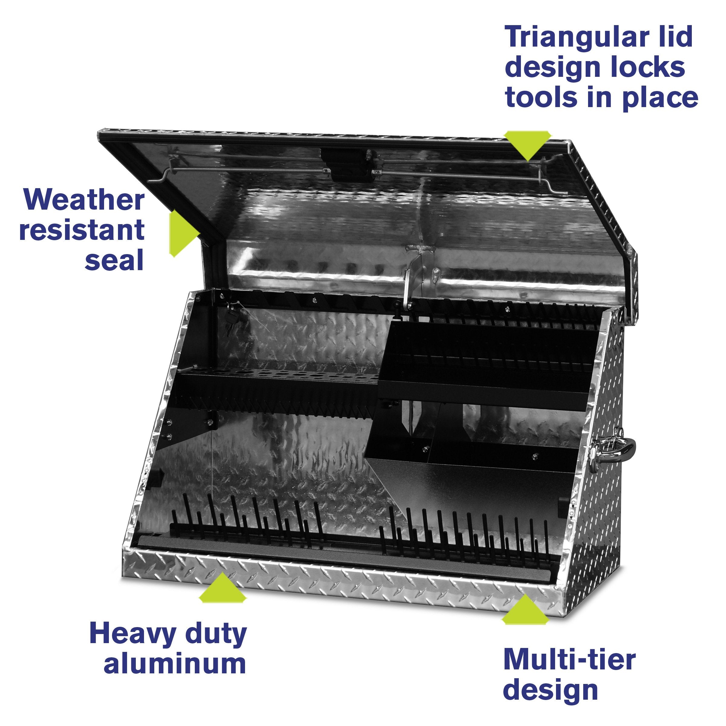 Montezuma 30 x 15 in. Aluminum Triangle™ Toolbox - triangles