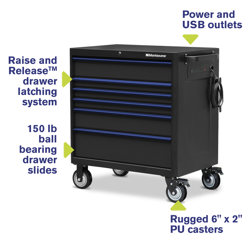Montezuma 36 x 24 in. 6-Drawer Tool Cabinet - chest