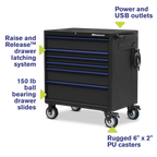 Montezuma 36 x 24 in. 6-Drawer Tool Cabinet - chest