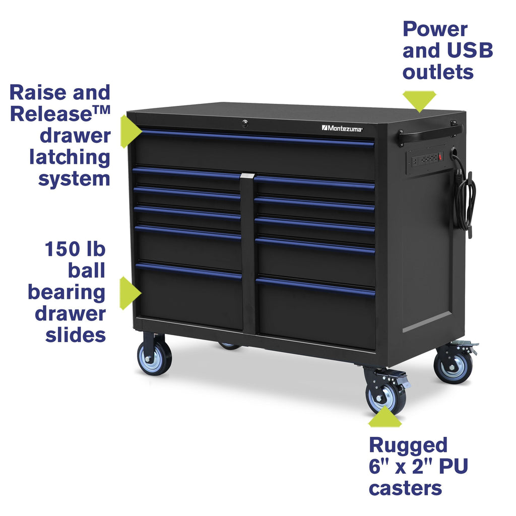 Montezuma 46 x 24 in. 11-Drawer Tool Cabinet - chest