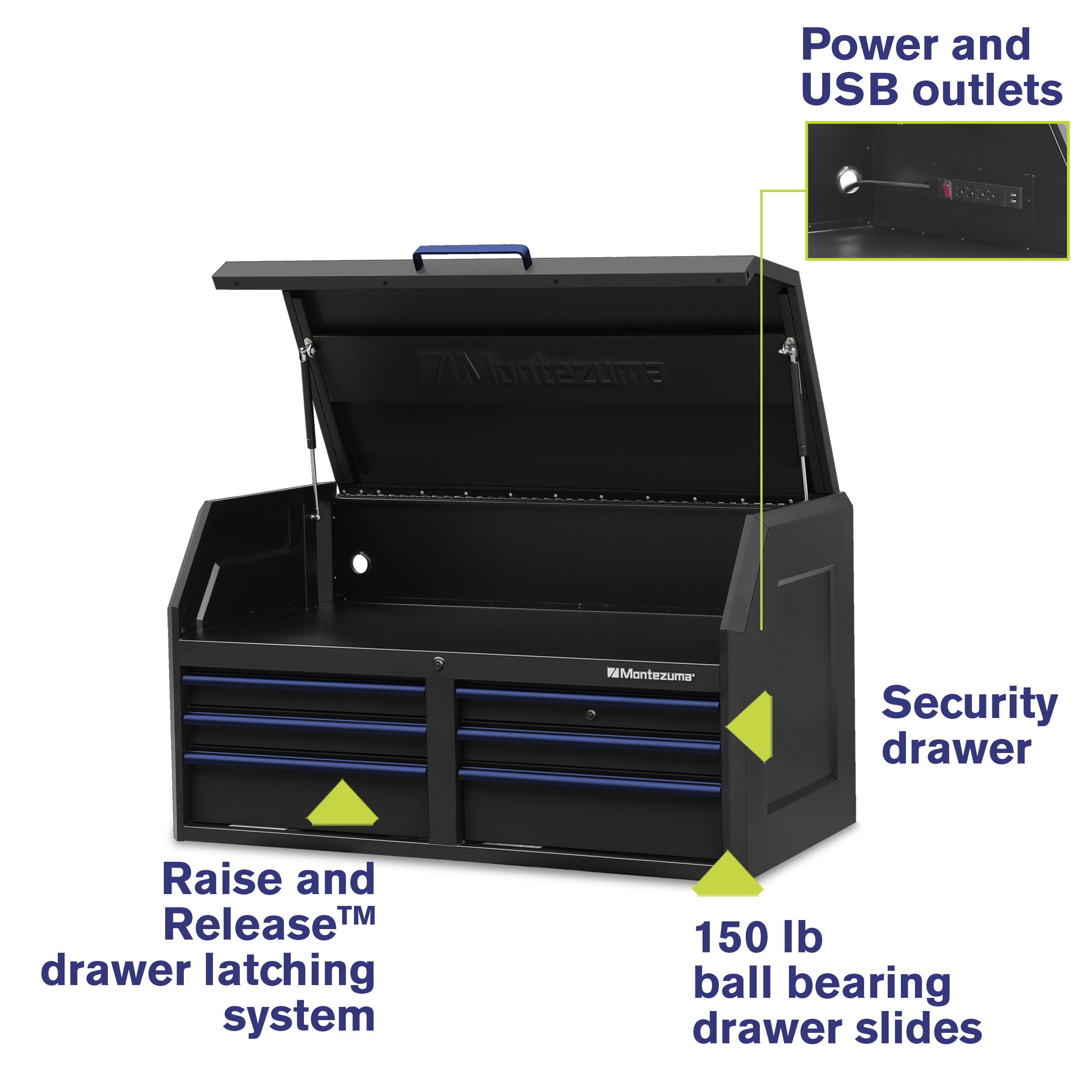 Montezuma 46 x 24 in. 6-Drawer Tool Chest - chest