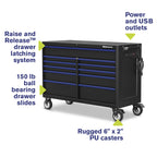Montezuma 56 x 24 in. 11-Drawer Tool Cabinet - chest