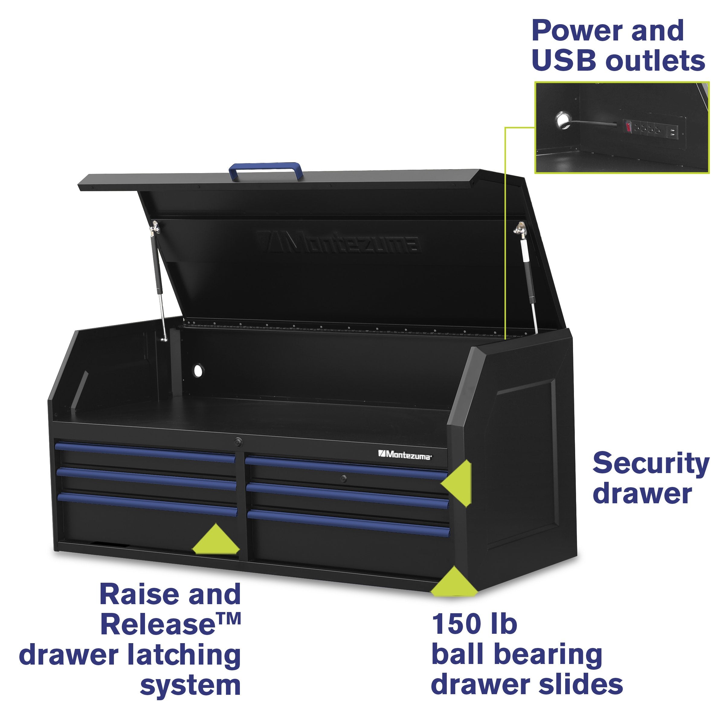 Montezuma 56 x 24 in. 6-Drawer Tool Chest - chest