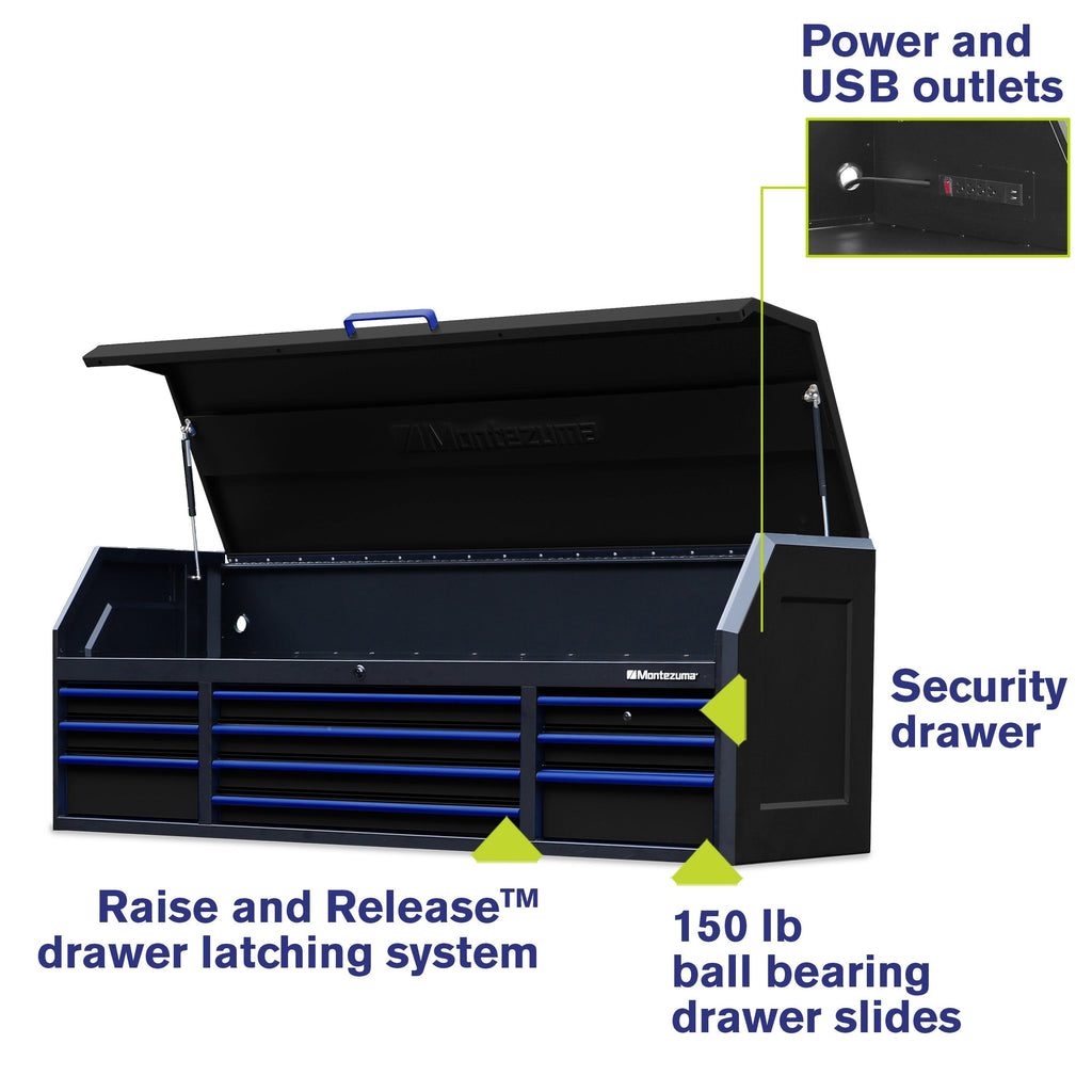 Montezuma 72 x 20 in. 10-Drawer Tool Chest - chest