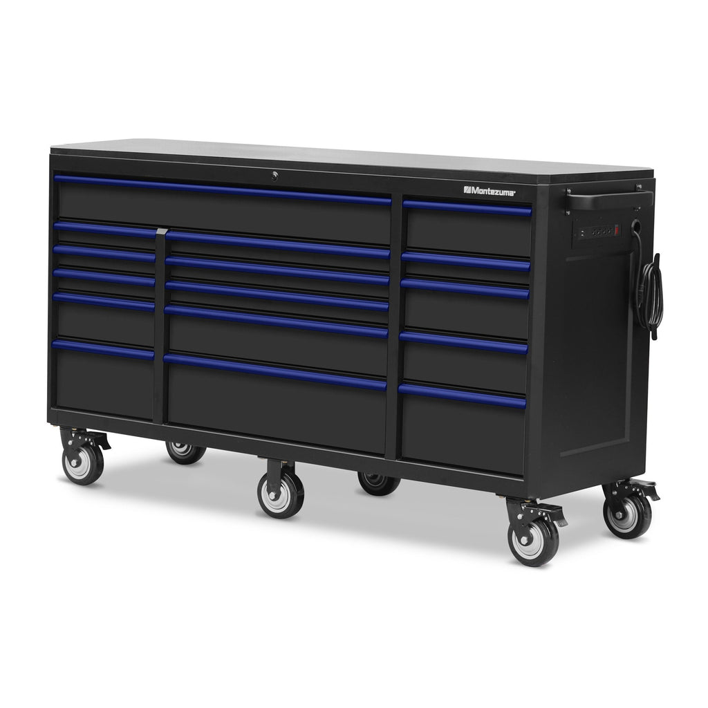 Montezuma 72 x 24 in. 16-Drawer Tool Cabinet - chest