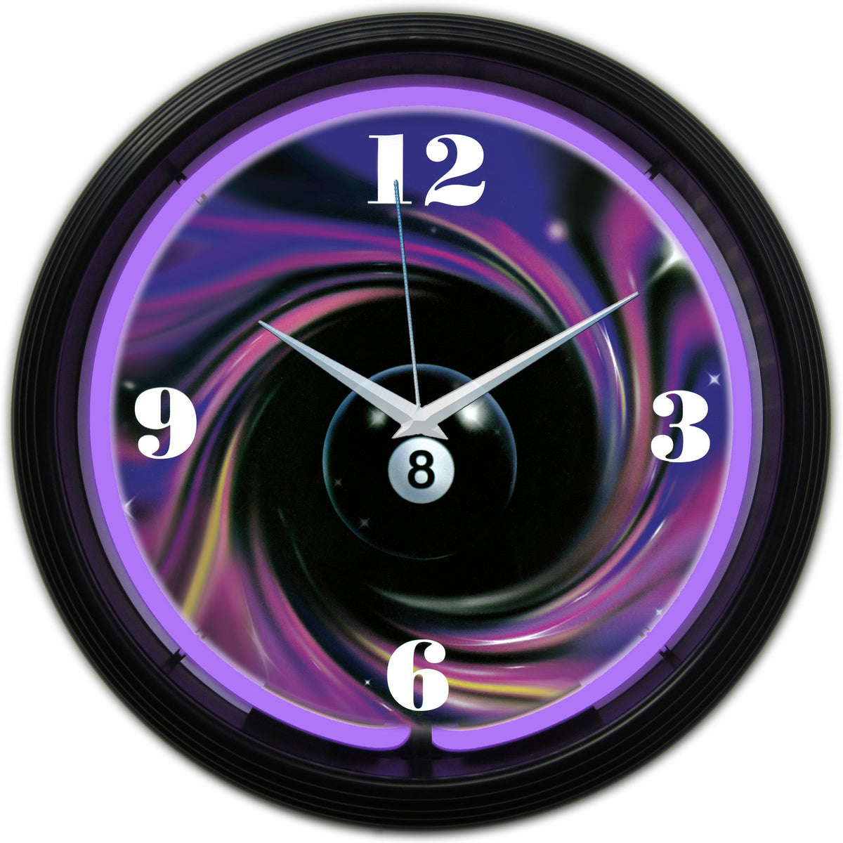 Neonetics 8 BALL SWIRL NEON CLOCK
