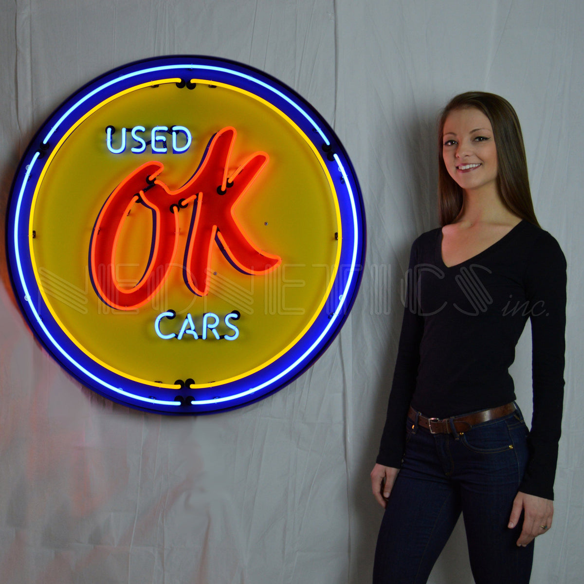 Neonetics Gm Ok Used Cars 36 Inch Neon Sign In Metal