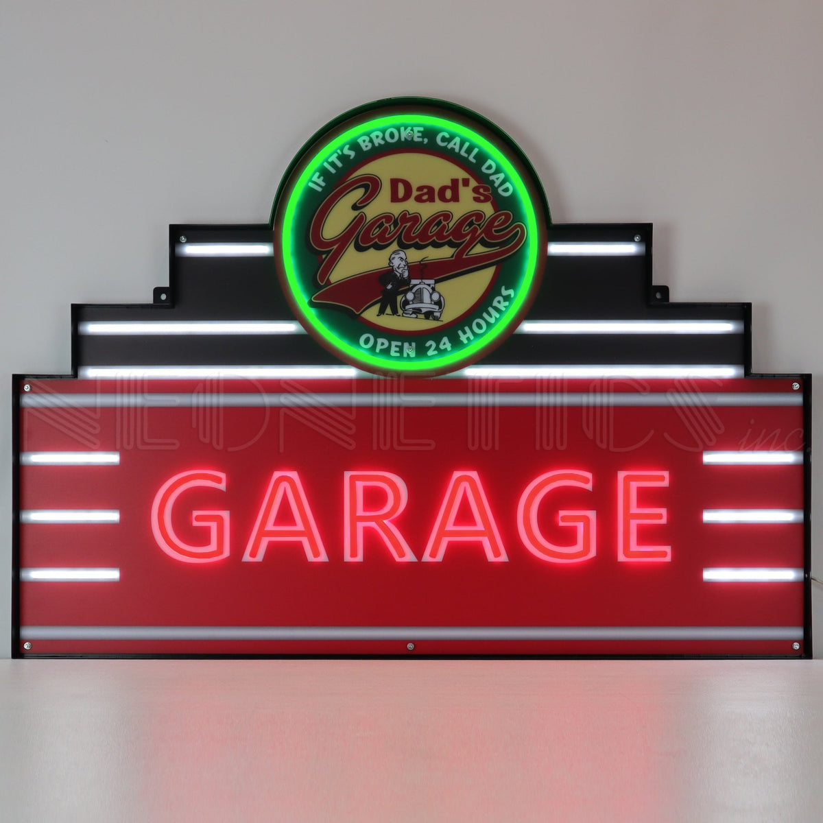 Neonetics Art Deco Marquee Dad’s Garage LED Flex-Neon Sign