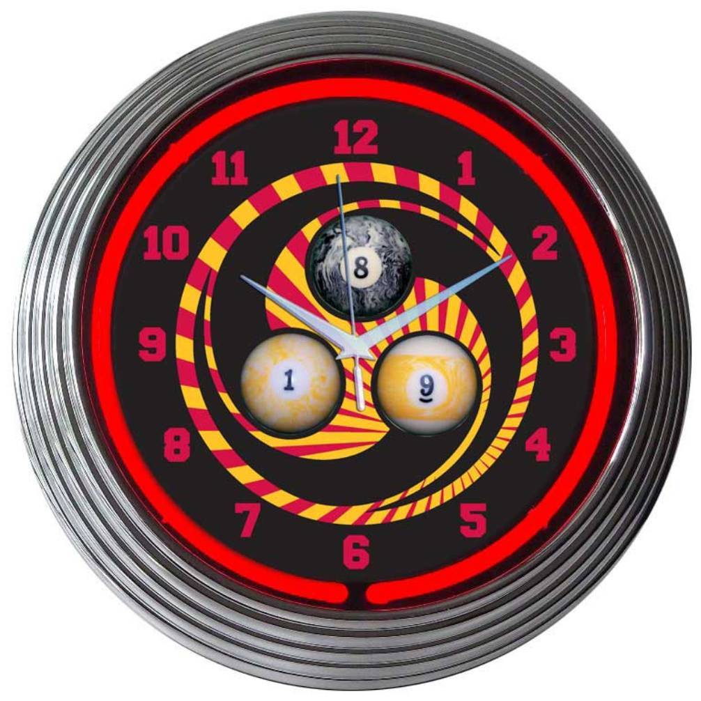 Neonetics BILLIARDS 1 8 9 NEON CLOCK
