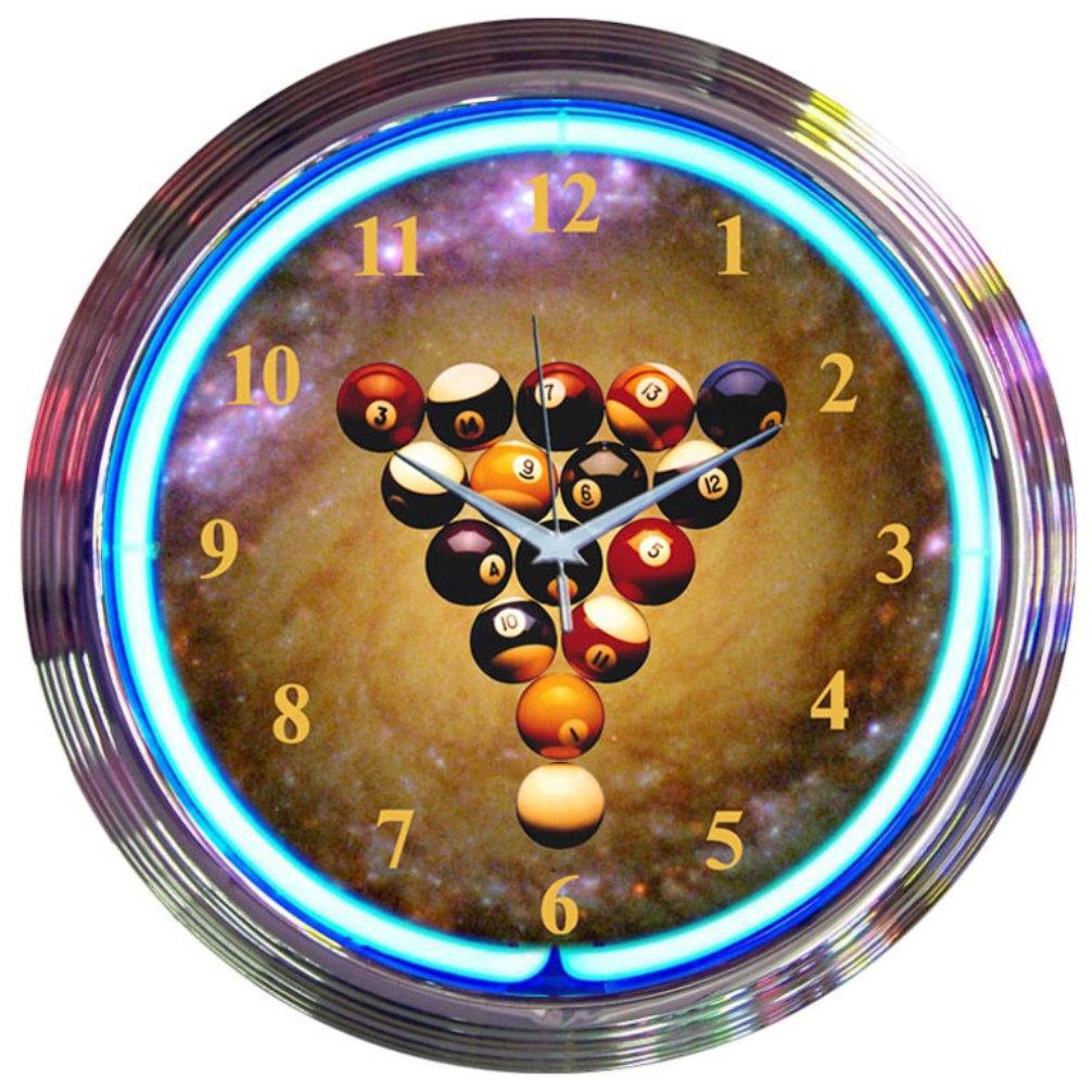 Neonetics BILLIARDS SPACEBALLS NEON CLOCK