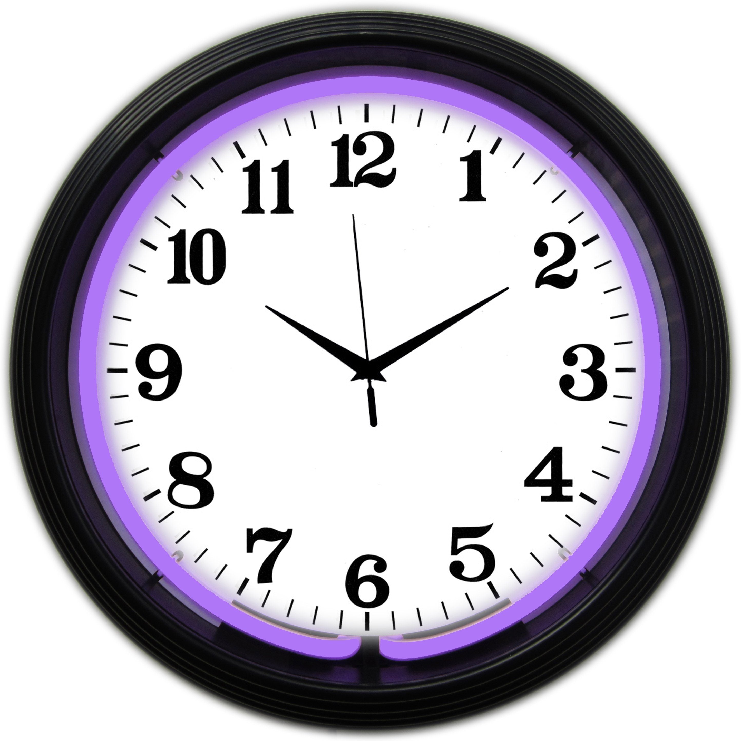Neonetics BLACK RIM PURPLE STANDARD NEON CLOCK