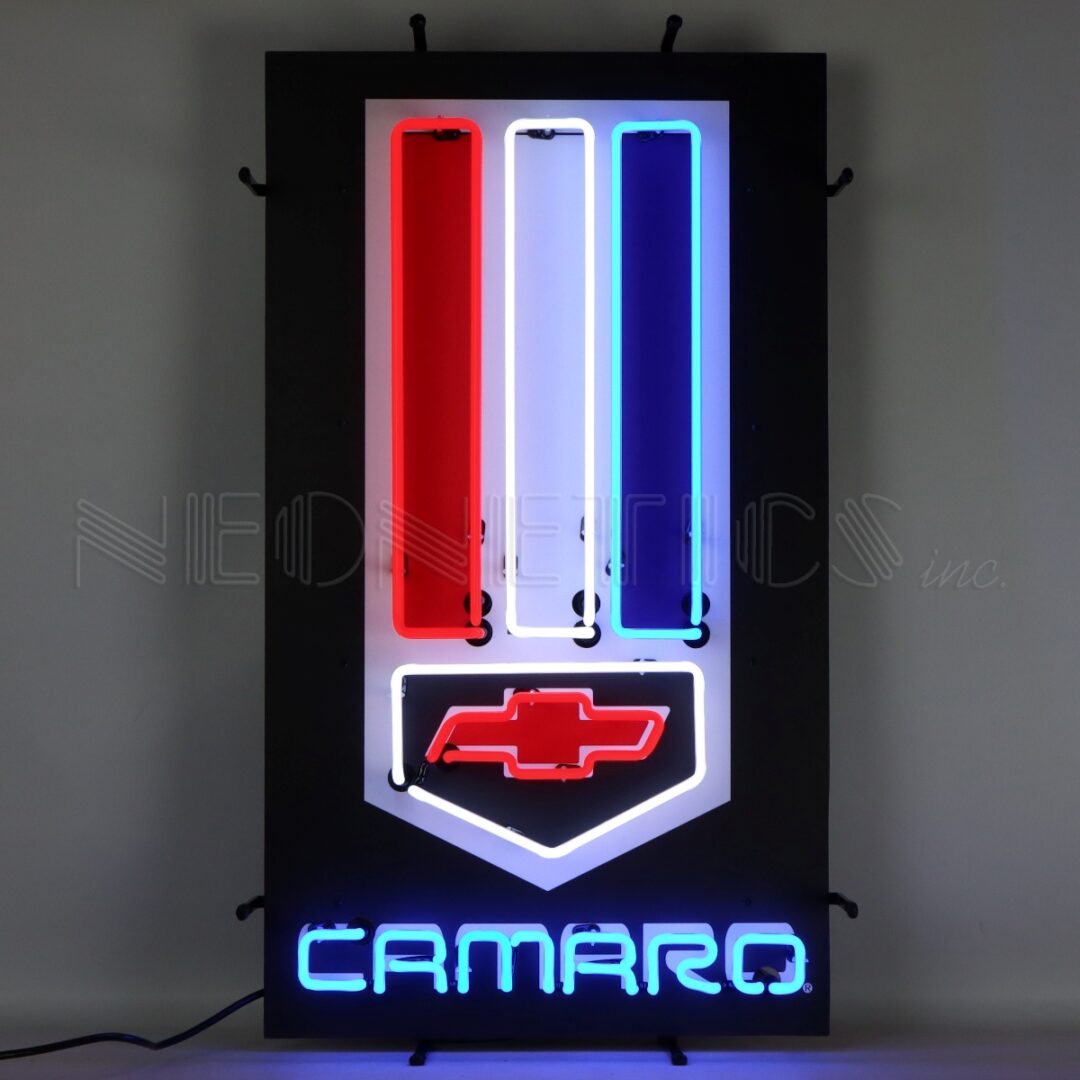 Neonetics Camaro Red White and Blue Neon Sign With Backing