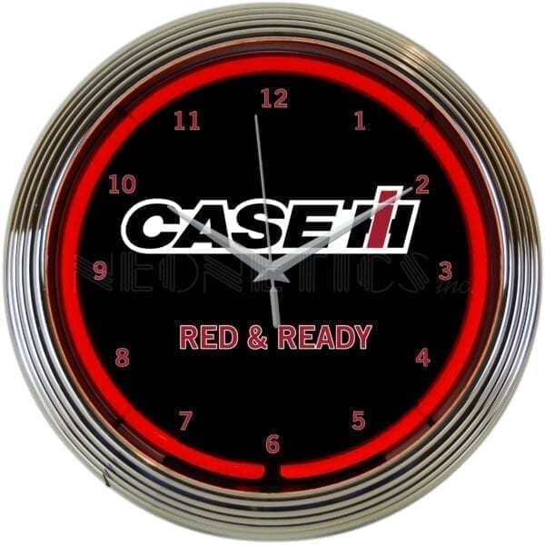 Neonetics Case IH Red And Ready Neon Clock - 8CASEC
